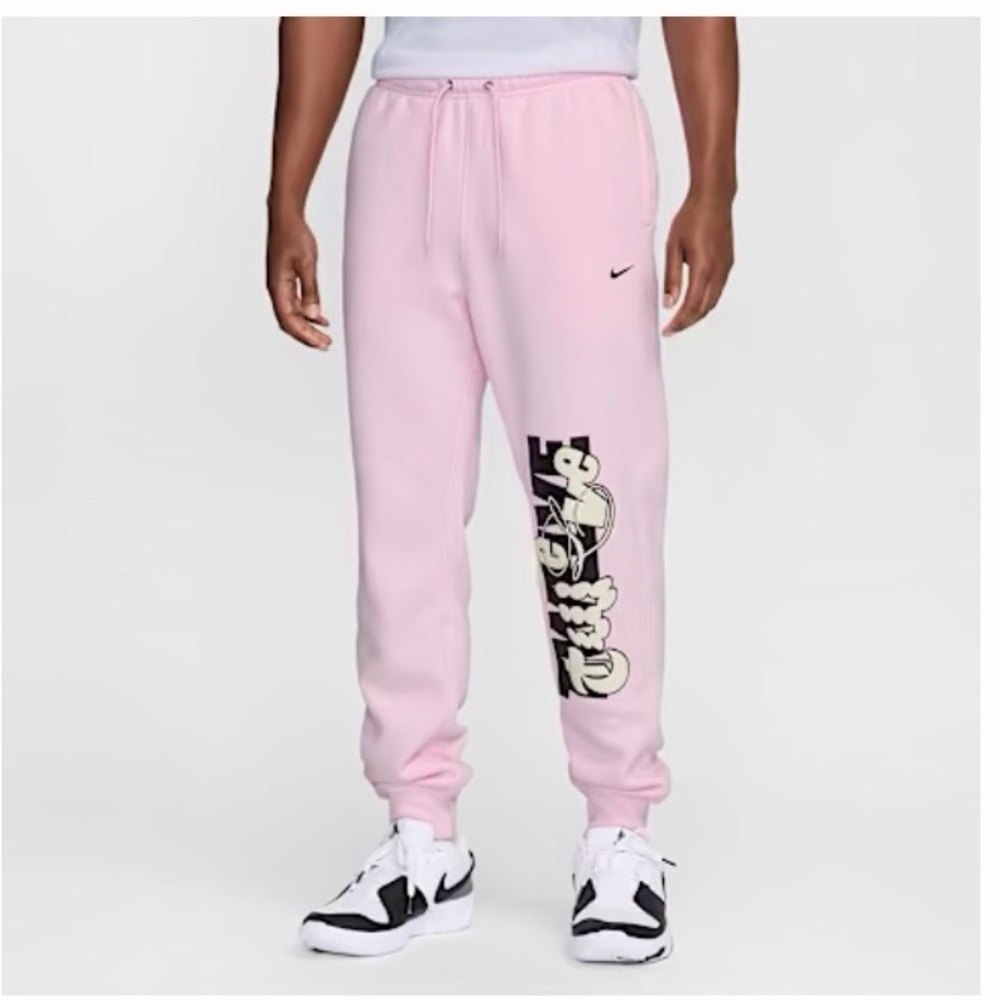 Nike Men's Light Pink Graphic Joggers